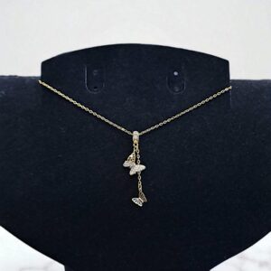 Кулон титан Бабочки со стразами арт.tr2127 золото