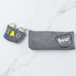 Пенал+кошелечек с мишками Bear this little cutie арт.124 серый