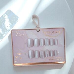 Ногти накладные кошачий глаз Sheglam Nail короткий квадрат арт.tr2234 бело-лиловые