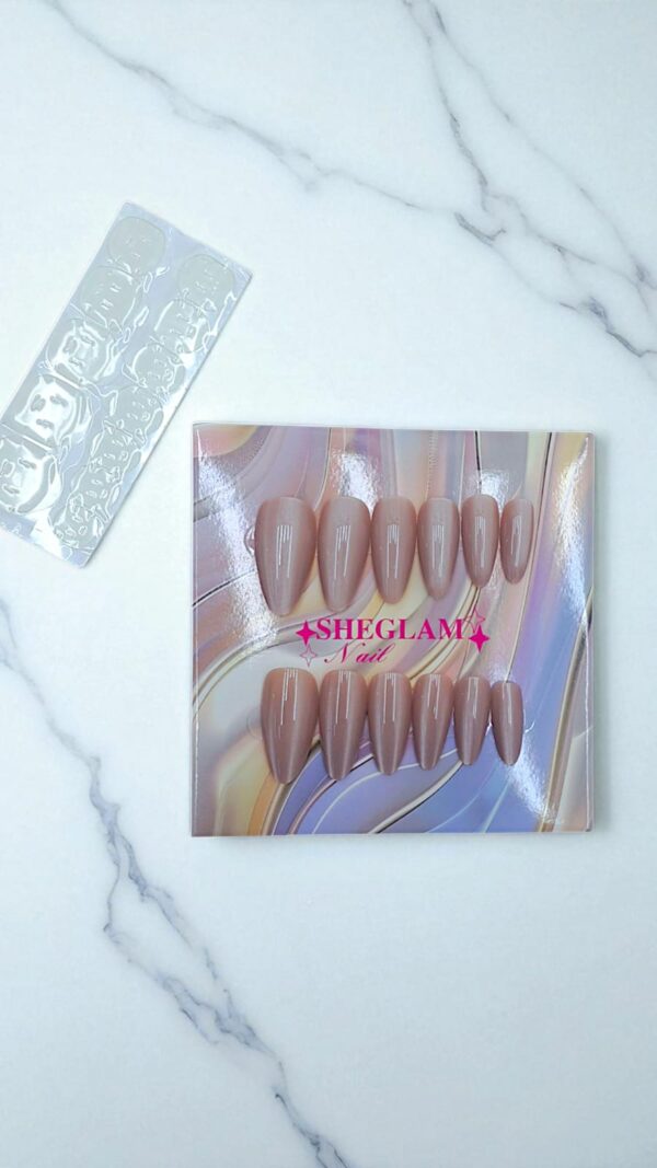 Ногти накладные кошачий глаз Sheglam Nail миндаль арт.tr2225 розово-коричневые