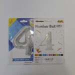 Шар фольга цифра 4 40д арт.tr1359 серебро