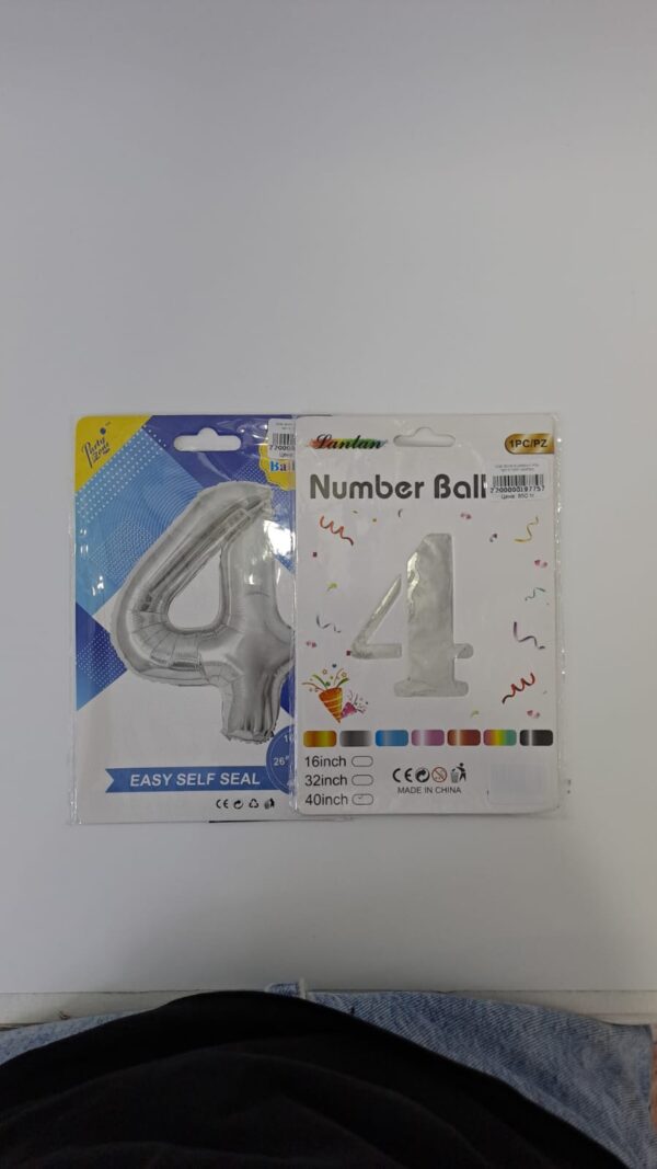 Шар фольга цифра 4 40д арт.tr1359 серебро