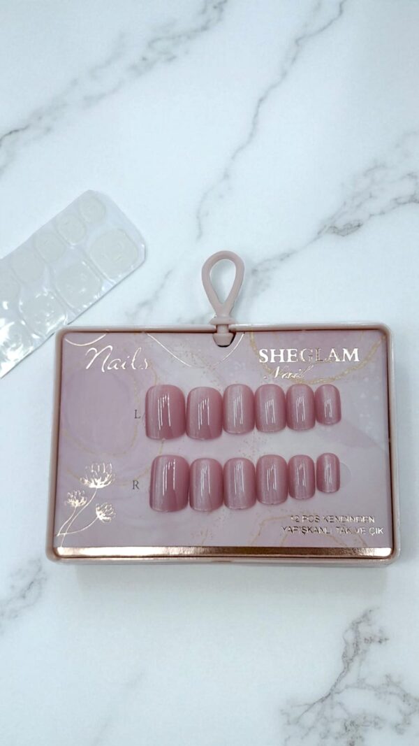 Ногти накладные кошачий глаз Sheglam Nail короткий квадрат арт.tr2236 бледно-лиловые