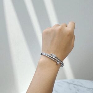 Браслет титан Juste un Clou Cartier со стразами арт.tr1789 серебро