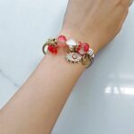 Браслет титан Pandora красный с глазом арт.tr1799 золото