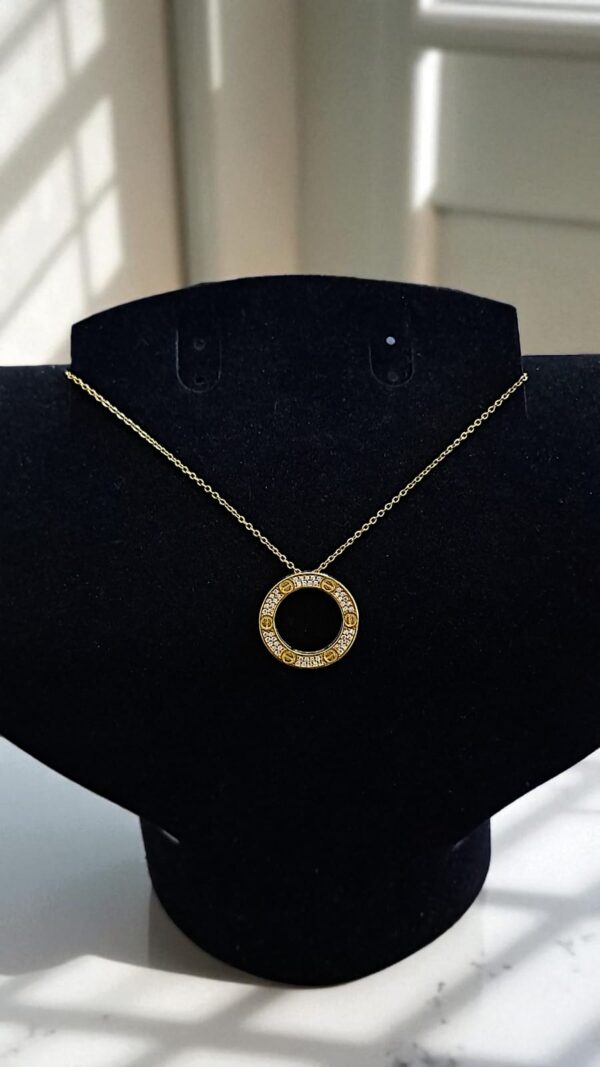 Кулон титан под Love Cartier со стразами арт.tr2109 золото