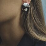 Серьги Круглые титан мятый 2,5см арт.tr1792 серебро