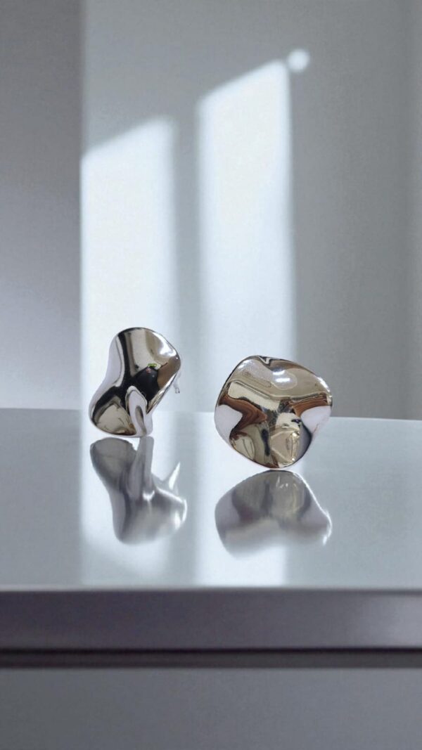Серьги Круглые титан мятый 2,5см арт.tr1792 серебро