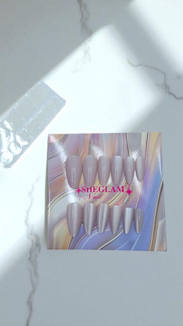 Ногти накладные кошачий глаз Sheglam Nail миндаль арт.tr2221 бело-лиловые