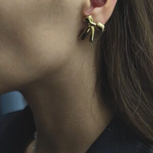 Серьги Бантики титан 2*2,5см арт.tr1775 золото