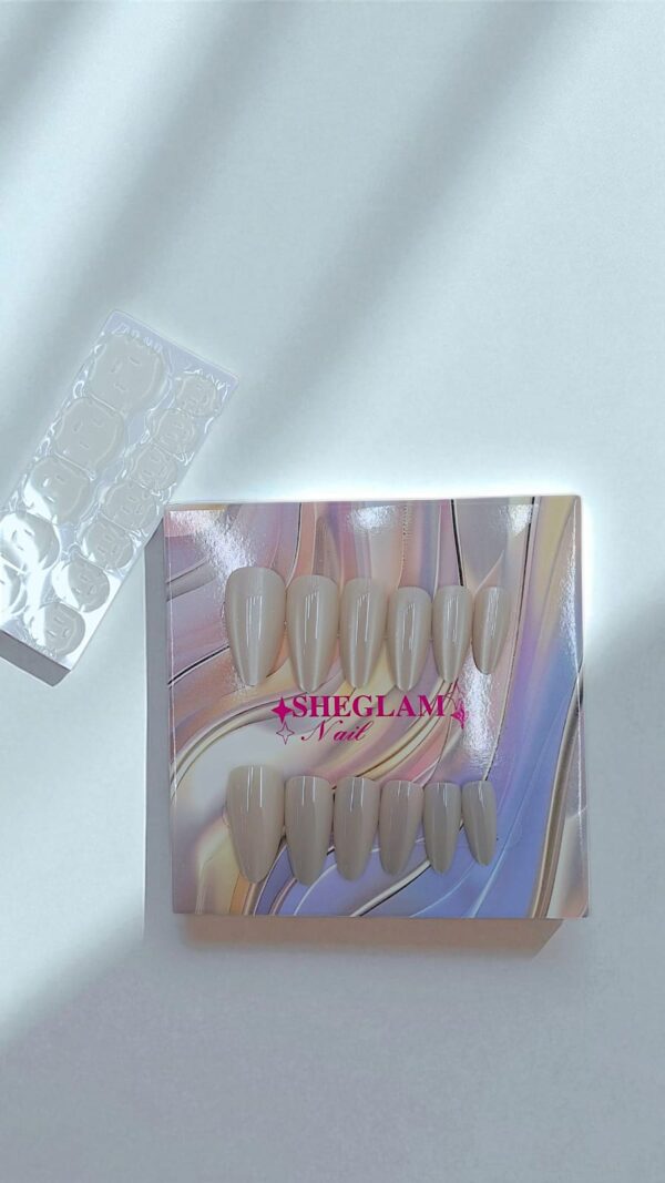 Ногти накладные кошачий глаз Sheglam Nail миндаль арт.tr2227 льняные