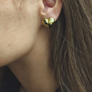 Серьги Сердце титан 1,5см арт.tr1760 золото