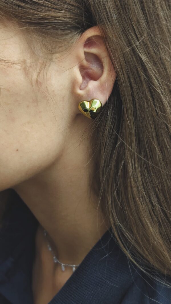 Серьги Сердце титан 1,5см арт.tr1760 золото