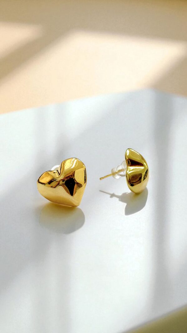 Серьги Сердце титан 1,5см арт.tr1760 золото