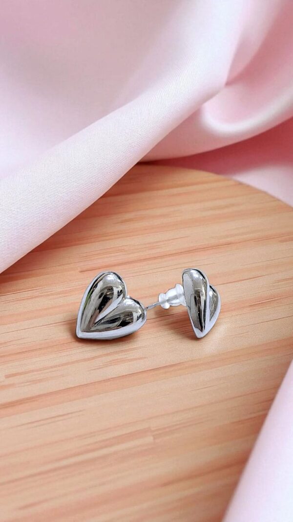 Серьги Сердце титан 1,5см арт.tr1757 серебро