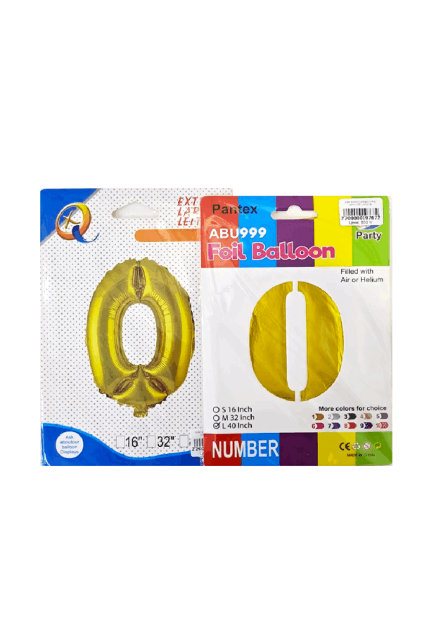 Шар фольга цифра 0 40д арт.tr1351 золотая