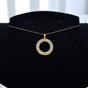 Кулон титан под Love Cartier со стразами арт.tr2111 золото