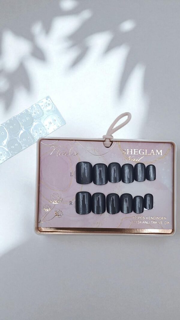 Ногти накладные кошачий глаз Sheglam Nail короткий квадрат арт.tr2231 черные