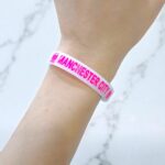Браслет силиконовый Manchester city арт.tr1888 зеленый с розовым