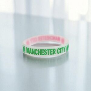Браслет силиконовый Manchester city арт.tr1888 зеленый с розовым