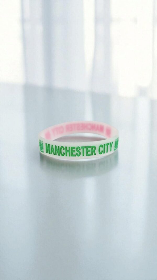 Браслет силиконовый Manchester city арт.tr1888 зеленый с розовым