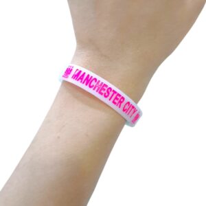 Браслет силиконовый Manchester city арт.tr1888 зеленый с розовым