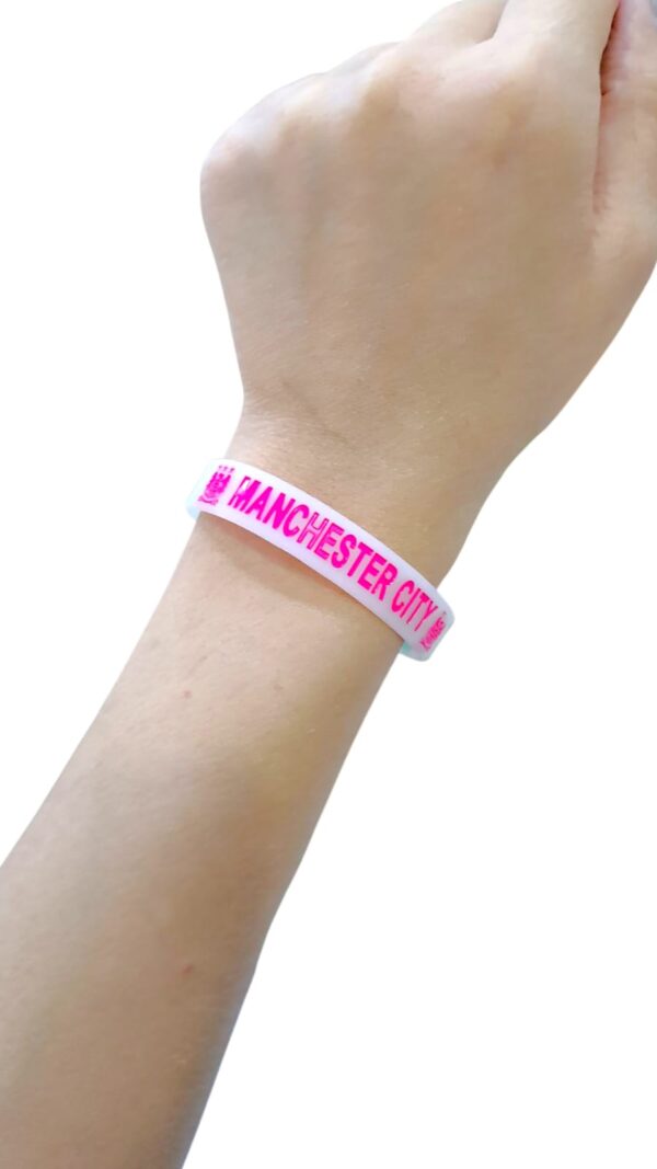 Браслет силиконовый Manchester city арт.tr1888 зеленый с розовым