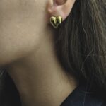 Серьги Сердце титан 1,5см арт.tr1758 золото