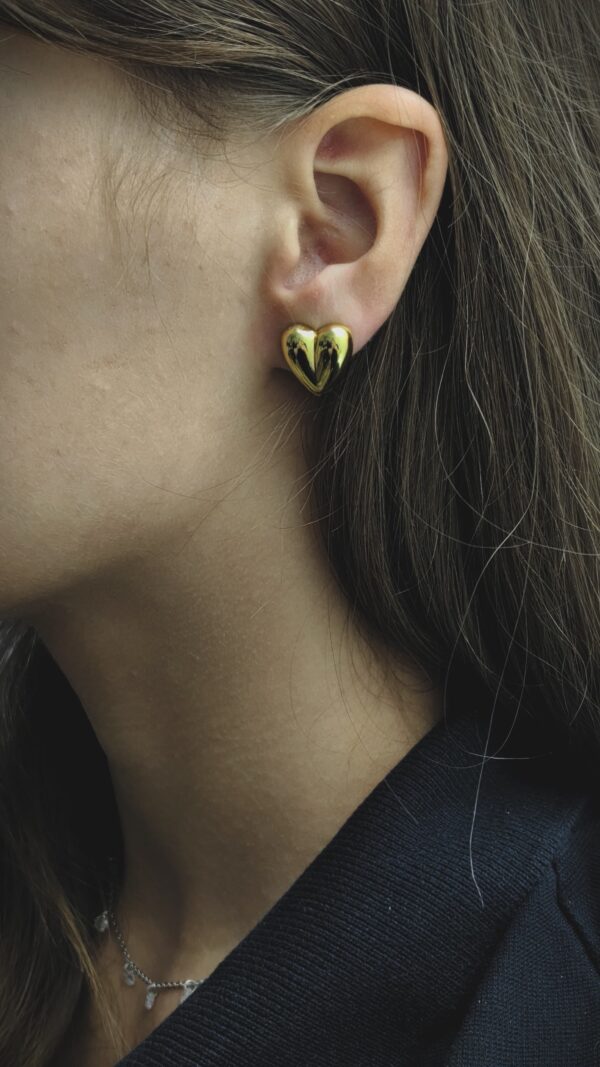 Серьги Сердце титан 1,5см арт.tr1758 золото