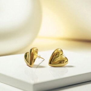 Серьги Сердце титан 1,5см арт.tr1758 золото