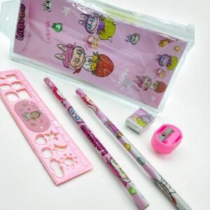 Набор канцелярский 6в1 в пенале Sanrio/Лабубу/Стич арт.3369 ассорти
