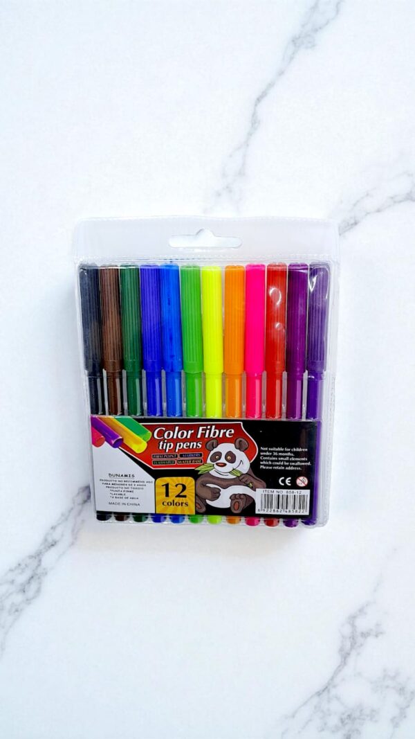 Фломастеры Color Fibre tip pens 12цв арт.858-12
