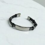 Браслет каучук арт.tr2379 серебро с черным