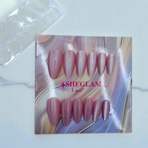 Ногти накладные кошачий глаз Sheglam Nail миндаль арт.tr2224 бледно-лиловые