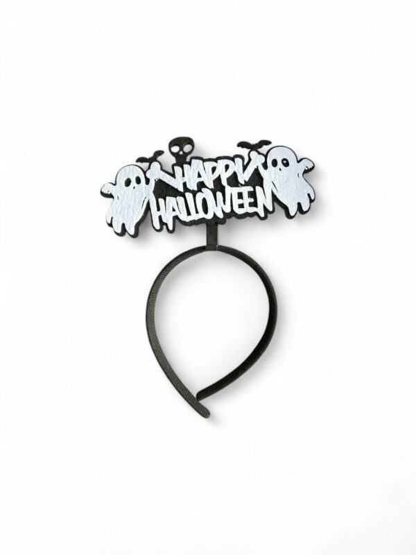Ободок Happy Halloween с привидениями арт.tr3106 черно-белый