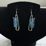 Серьги декоративная булавка с бабочками арт.tr2370 голубые