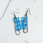 Серьги декоративная булавка с бабочками арт.tr2370 голубые
