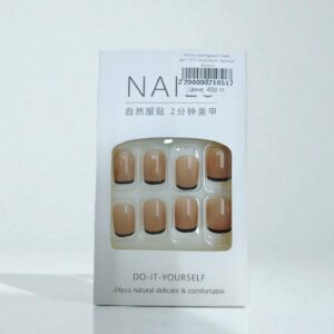 Ногти накладные Nails арт.r217 нюдовые черный френч