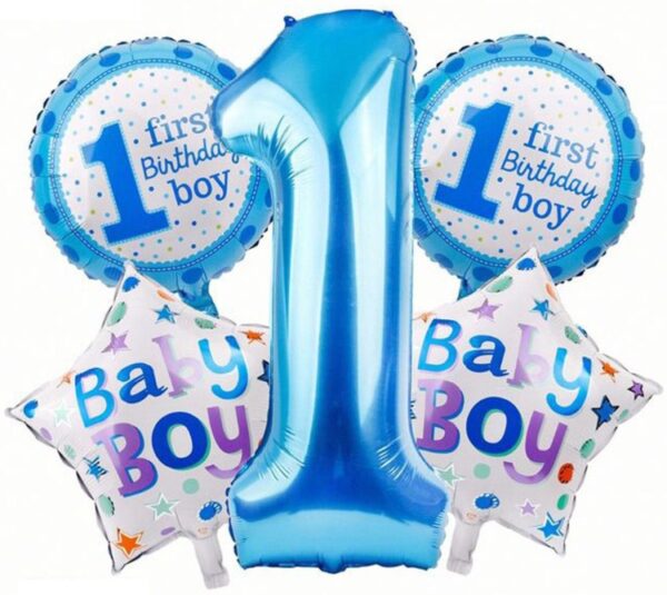 Шары фольга набор 1 first Birthday Boy уп 5шт арт.xy-0049