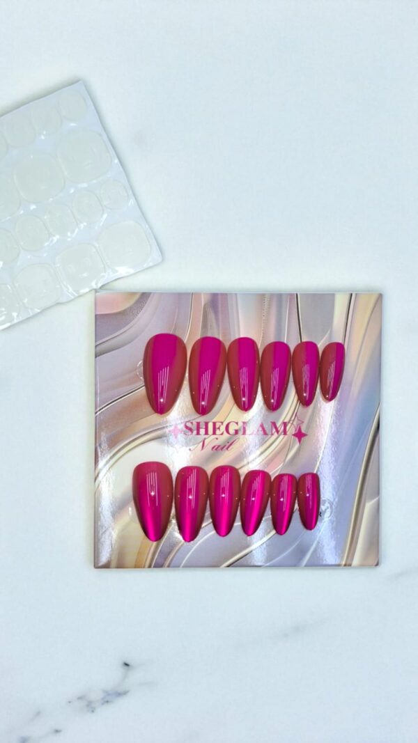 Ногти накладные кошачий глаз Sheglam Nail миндаль арт.tr2219 фуксия