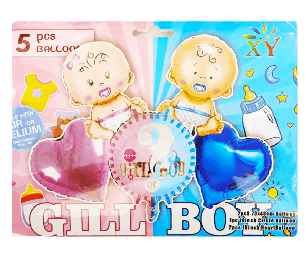 Шары фольга набор Girl or Boy уп 5шт арт.xy-497