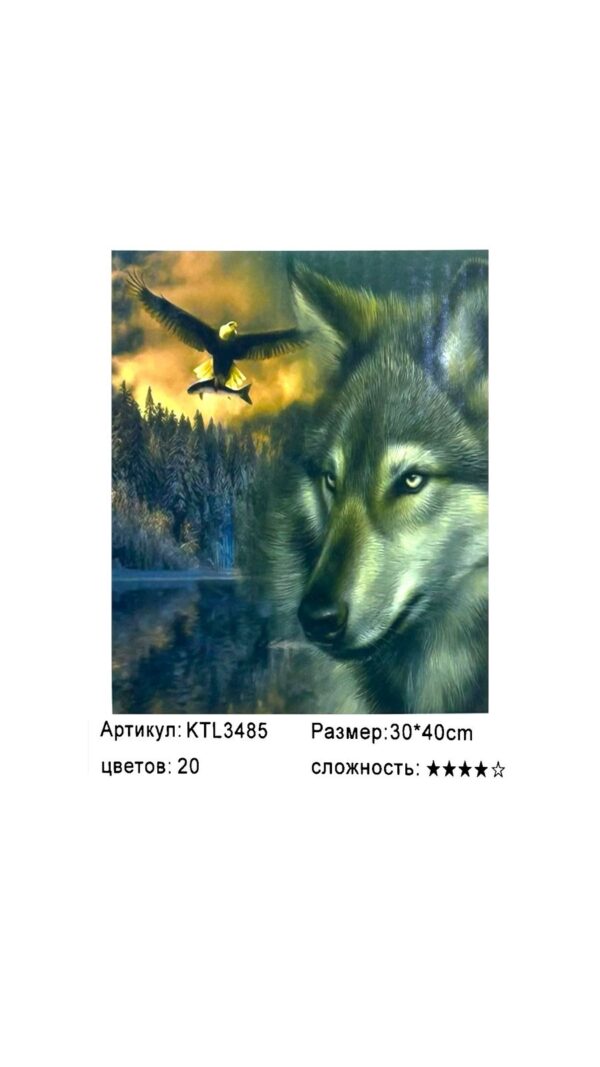 Рисование по номерам 30*40см арт.ktl3485 Волк