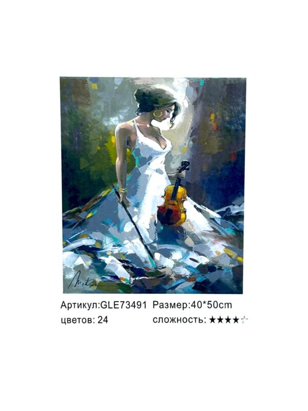 Алмазная мозайка 40*50см арт.gle73491 Скрипачка