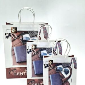 Пакет подарочный Hello Gentleman 21*15*8см арт.jk1648c-2 бордовый