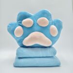 Мягкая игрушка Лапка с пледом арт.m25p голубая