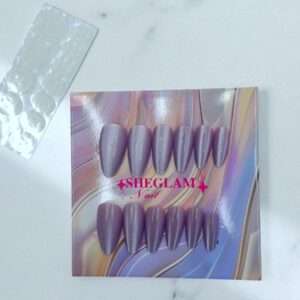 Ногти накладные кошачий глаз Sheglam Nail миндаль арт.tr2222 серо-фиолетовые