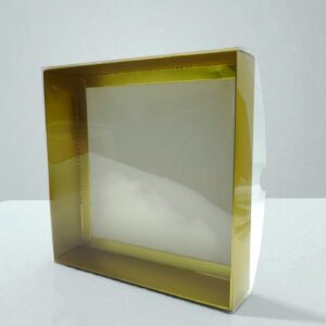 Коробка с окошком 25*25*5 арт.7656 золото 400тг