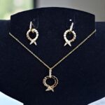 Набор титан подвеска+серьги Bulgari арт.4620-7 золото