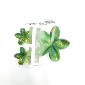 Крабик Гавайский цветок 4-8см уп 3шт арт.tr488 зеленый с золотом