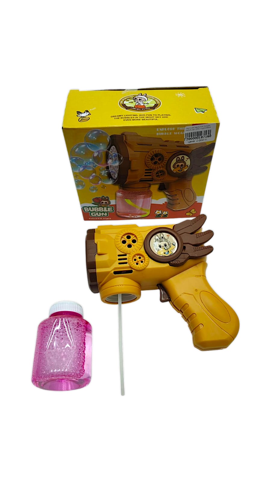 Пистолет мыльные пузыри Лабубу арт.055c коричневый Пистолет мыльные пузыри Лабубу арт.055c коричневый